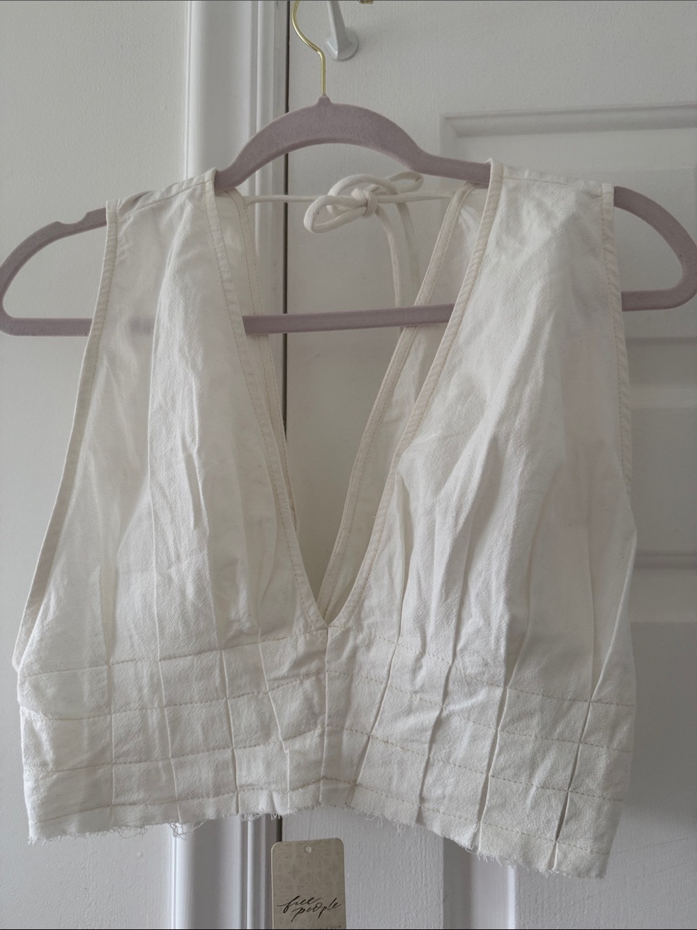 Free People White Two-Piece Skirt and Crop Top Set - Picture 3 of 7
